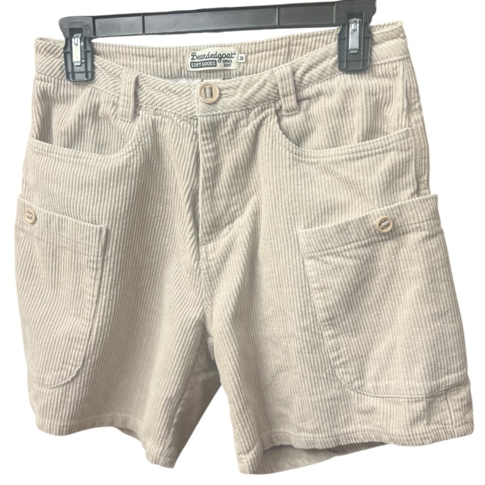 Bearded Goat Moor Corduroy Cream Shorts size 28 - Picture 7 of 11